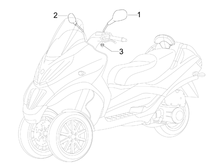 Spiegel Piaggio MP3 300 LT Sport 2009-2014 Weiß 544