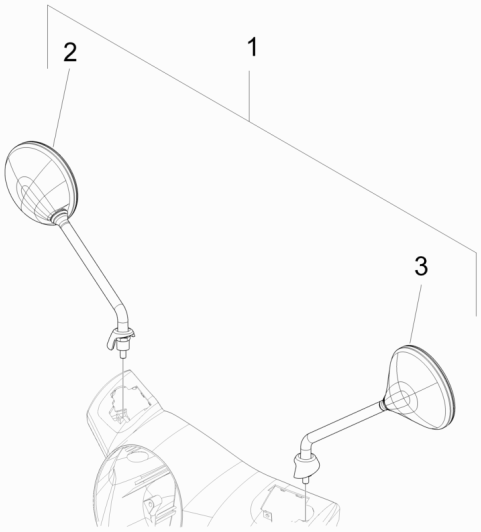 Rückspiegel Vespa GTS 250 dh 2005-2016 (ohne ABS)