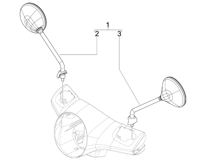 Spiegel Vespa GTS 300 ie 2008-2016 (mit und ohne ABS)