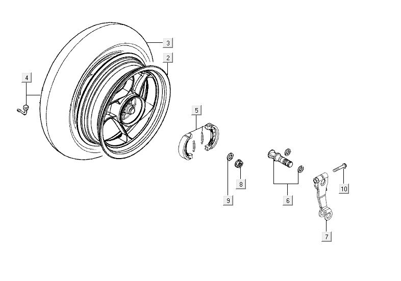 Hinterradbremse Kymco Agility RS 4-Takt schwarz 11