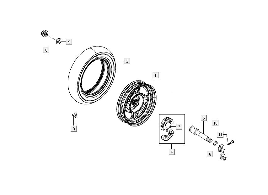 Hinterradbremse Kymco Sento 4-Takt Spring Brown