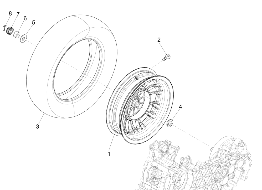 Hinterrad Vespa Sprint 150 3V IE ABS Euro 3 2015