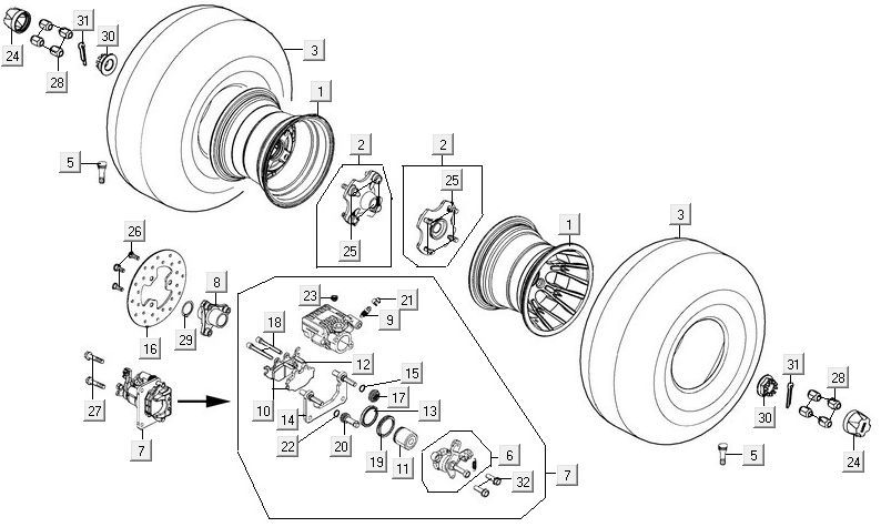 Hinterrad Kymco MXU 300R