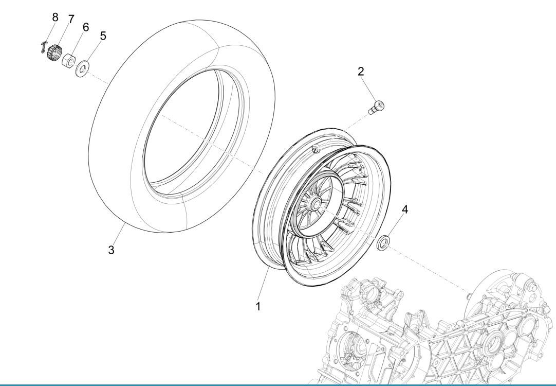 Hinterrad Vespa Sprint 125 4T 3V IE ABS