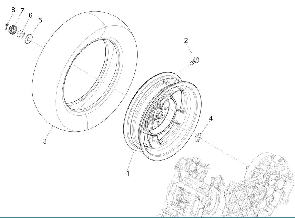 Hinterrad Vespa Primavera 125 4T 3V IE ABS
