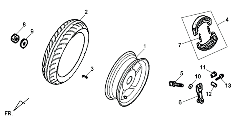 Hinterrad Sym Allo (WH871) champagner