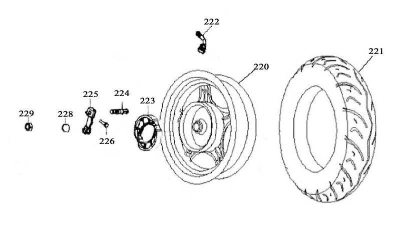 Hinterrad AGM Retro Extra schwarz