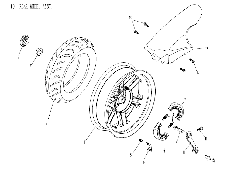 Hinterrad AGM Venom schwarz