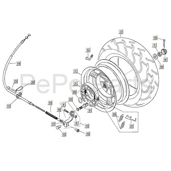 Hinterrad Aprilia Mojito Custom 2t (Piaggio-Motor) 2004 - 2010