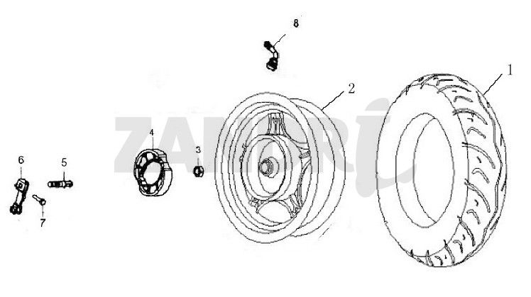 Hinterrad BTC Grande Retro GT1 weiß schwarz
