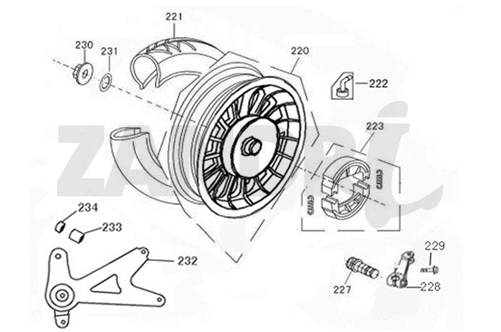 Hinterrad BTC Riva Sport flaches mattes Anthrazit