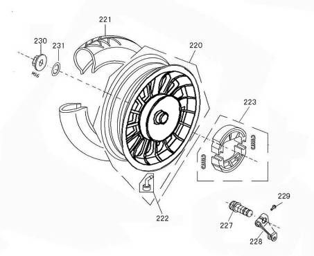 Hinterrad China Swan - Riva schwarz