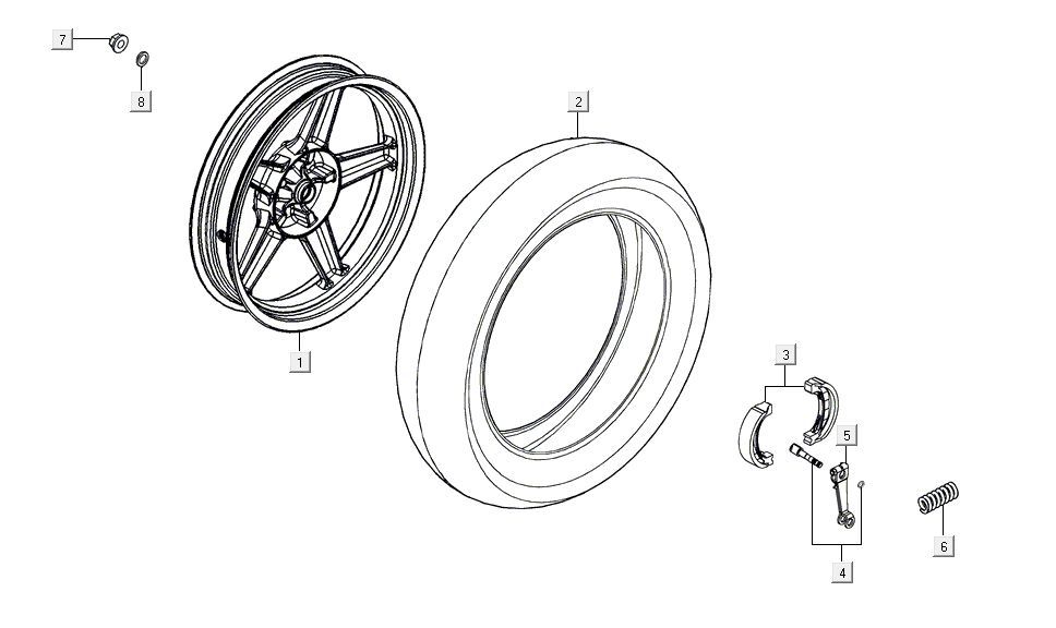 Hinterrad Kymco Agility 16'+ 4-Takt-Einspritzung euro4 mattblau