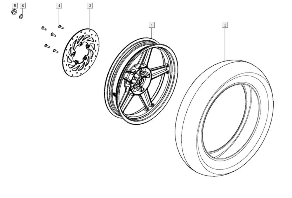 Hinterrad Kymco Agility City 16 200i