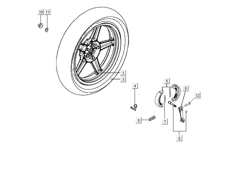 Hinterrad Kymco City 16' 4-Takt dunkelgrau