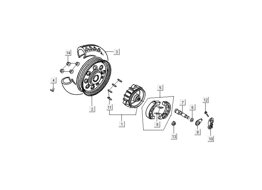 Hinterrad Kymco DJ 2-Takt Silber