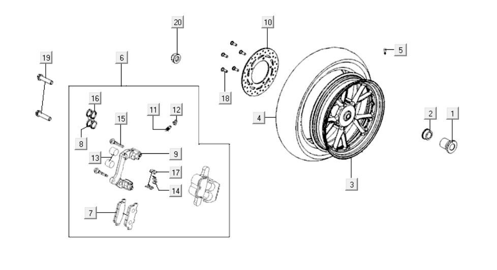 Hinterrad Kymco Gti 300i