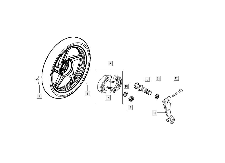 Hinterrad Kymco People 2-Takt dunkelgrau