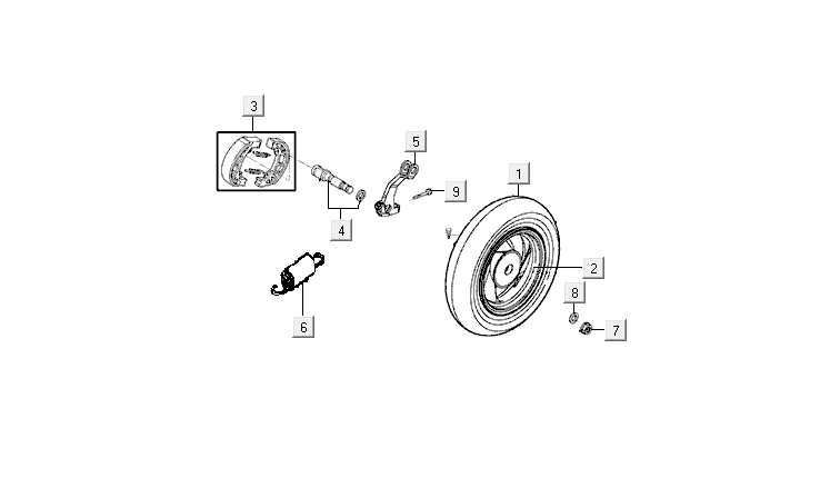 Hinterrad Kymco VP50i Einspritzung Euro 4 Eiche Metallic