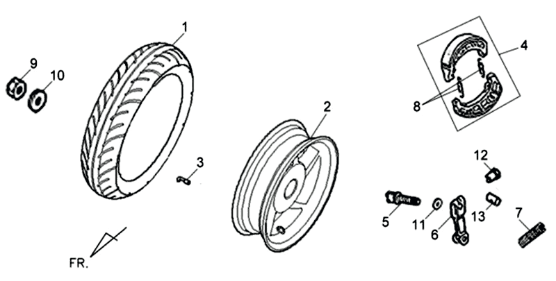 Hinterradhauptständer Sym Jet 4 (R086) rot