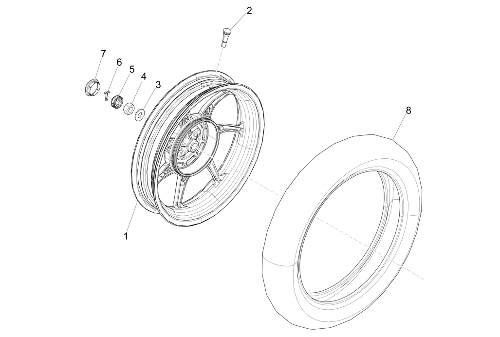 Hinterrad Piaggio Liberty 50 4-Takt (IGET Euro 4)