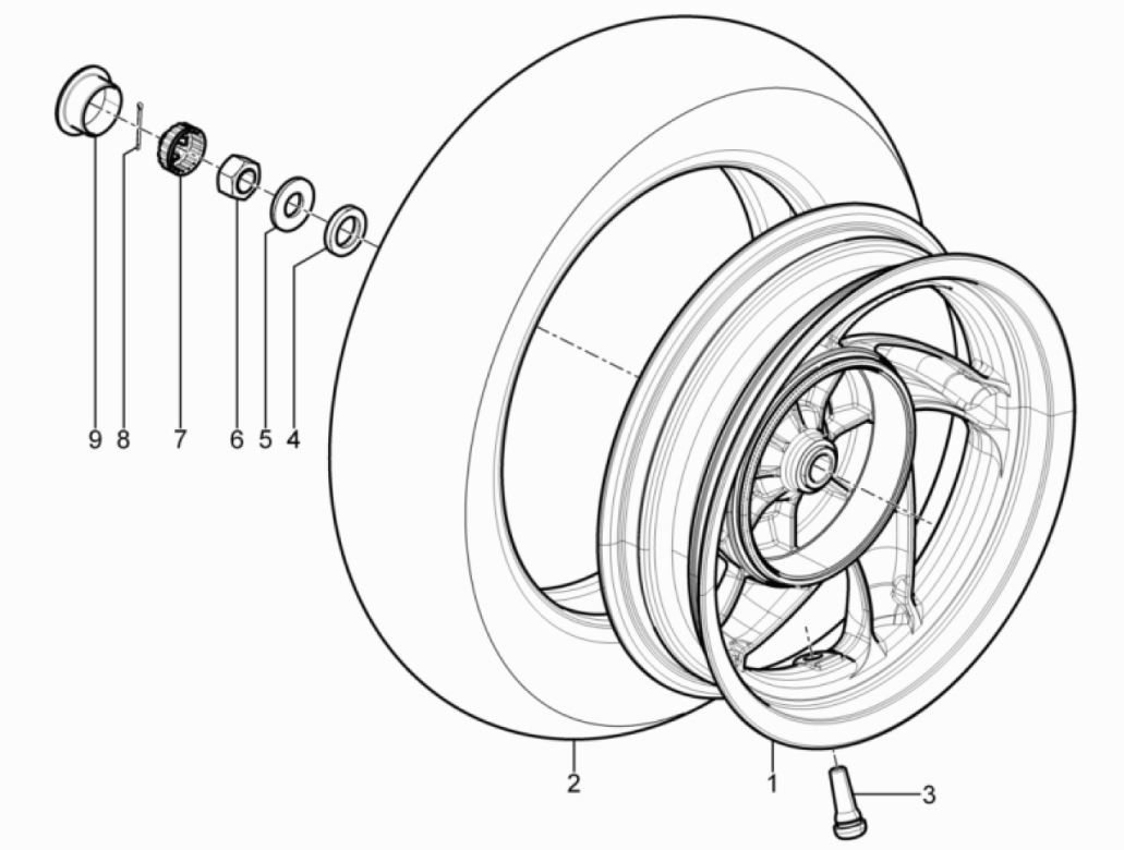 Piaggio Typhoon 50 2-Takt Euro 3 2011 Hinterrad