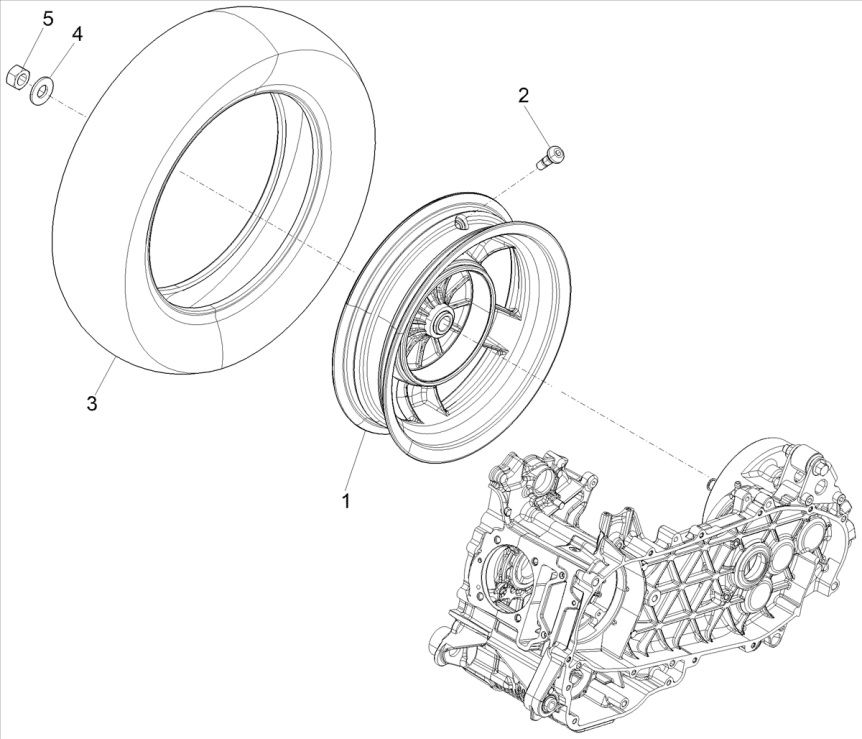 Hinterrad Vespa Primavera 50 4T IGET 3V Euro 5