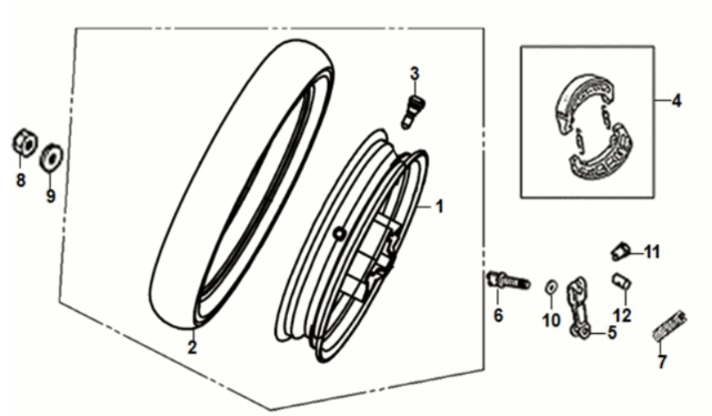 Sym Jet 14 125I E4 Hinterrad