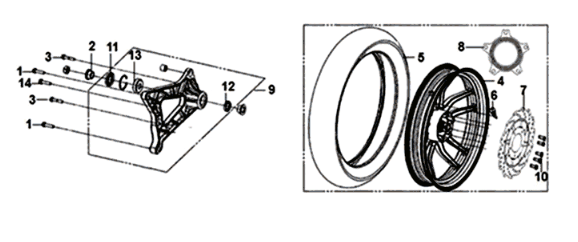 Sym Symphony ST 200I Hinterrad