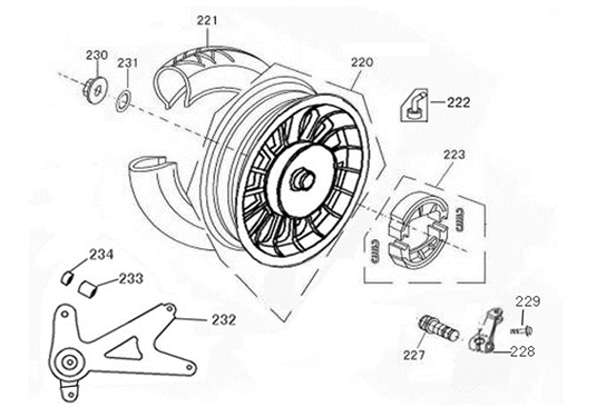 Hinterrad Turbo RL 125cc Silber