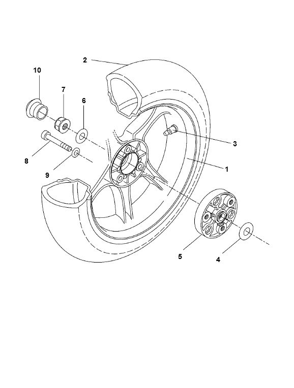 Hinterrad Yamaha Aerox 50 2T LC
