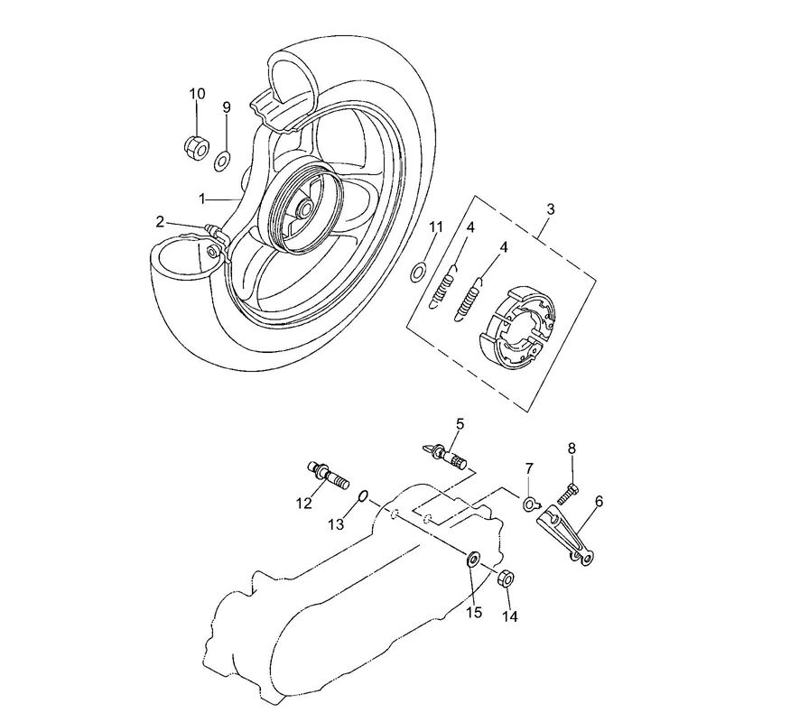 Hinterrad Yamaha Jog-R AC 2-Takt
