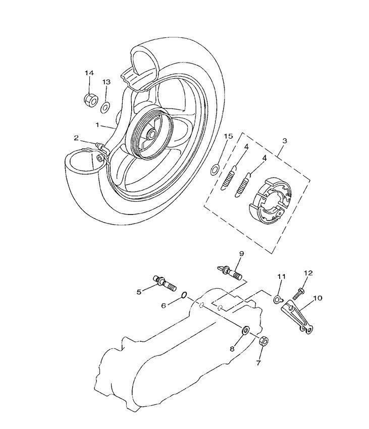 Hinterrad Yamaha Neos 2-Takt (2003 bis 2008)