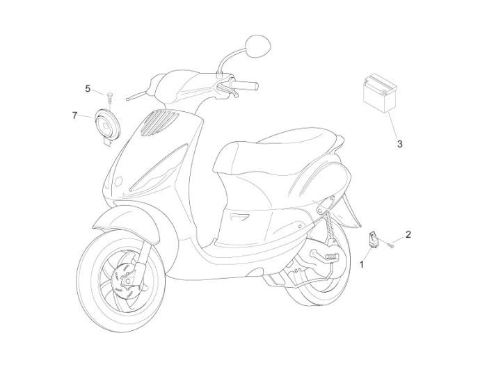 Batterie Piaggio Zip 2000 2-Takt AC