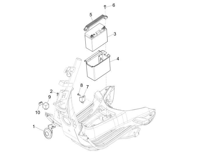Batteriehorn Vespa Sprint 4-Takt 3-Ventil (Euro4 Inspritzung iget)