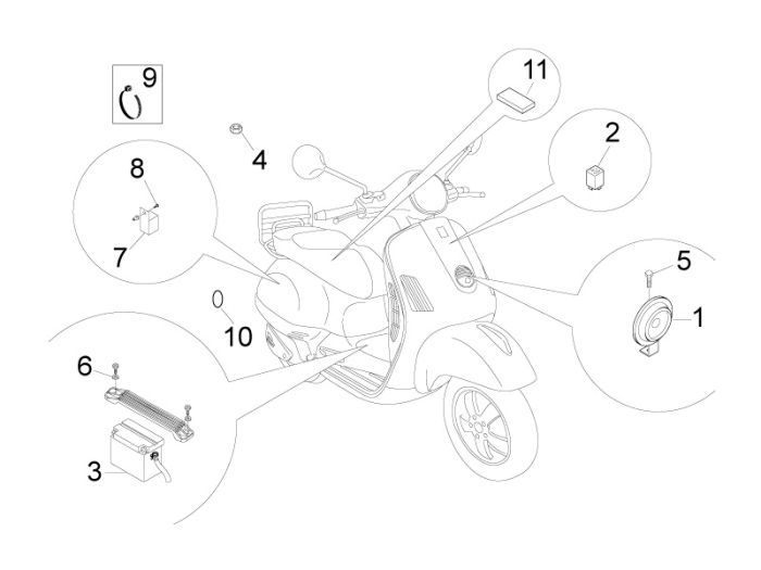 Elektrische Teile Vespa LXV 50 2T AC