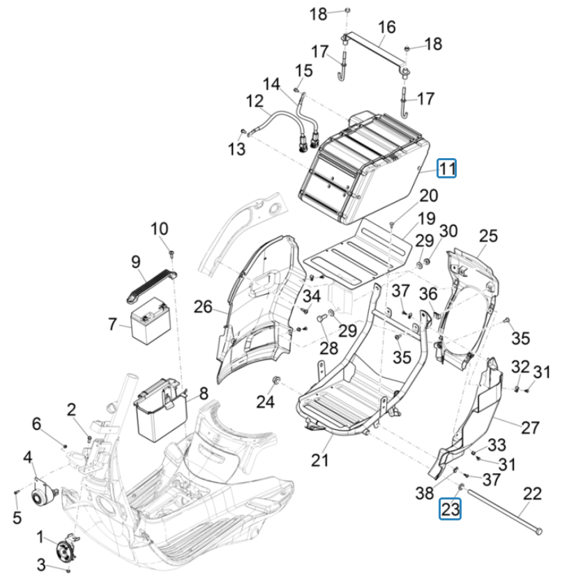Elektrischer Fernschalter Vespa 45KM/H E5 2021 (EMEA)