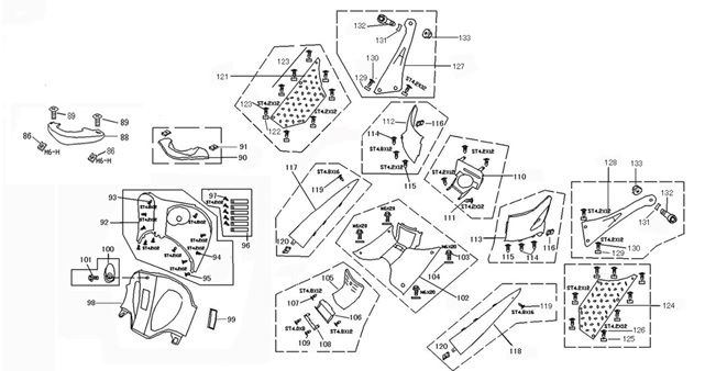 Vorderseite/Kappe Teile China Grande Retro GT2 creme
