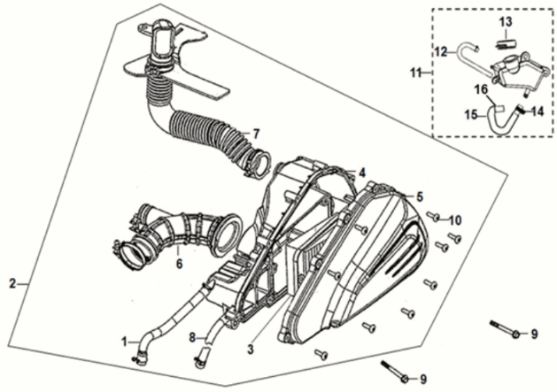 Air cleaner Sym Fiddle IV 125i LC ABS E5 2020-2021
