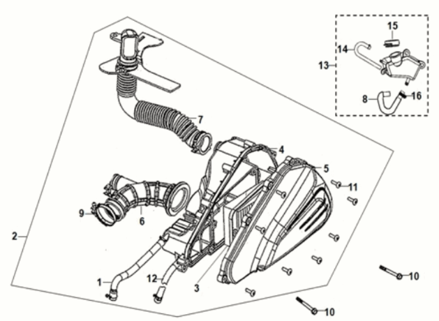 Air cleaner Sym Jet 14 125I LC E5 2021-2024