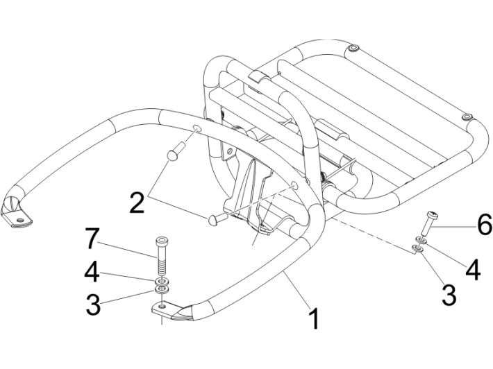 Gepäckträger hinten Vespa GTS 250 ie 2005-2009 (mit ABS)