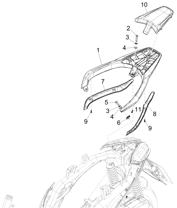 Piaggio Medley 150 4T IE ABS E4 2016-2020 (EMEA) hinterer Gepäckträger