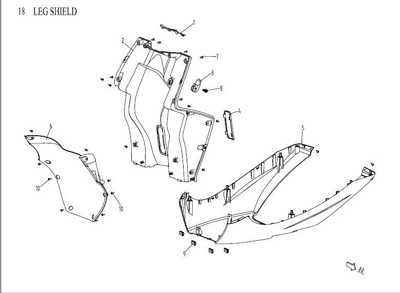 Beinschild - Verkleidung unten China Venom schwarz