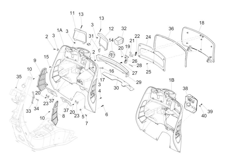 Beinschild GTS 125 IU schwarz 85/B