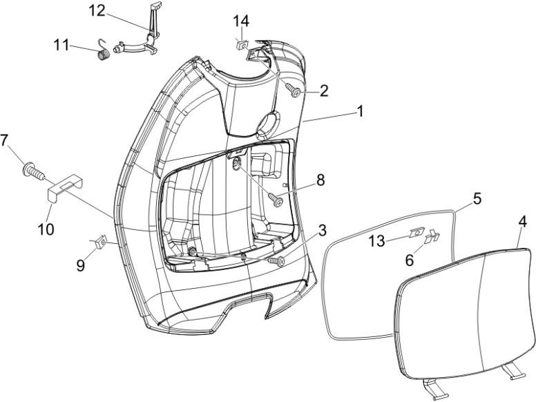 Beinschild Vespa LXV 50 2T AC