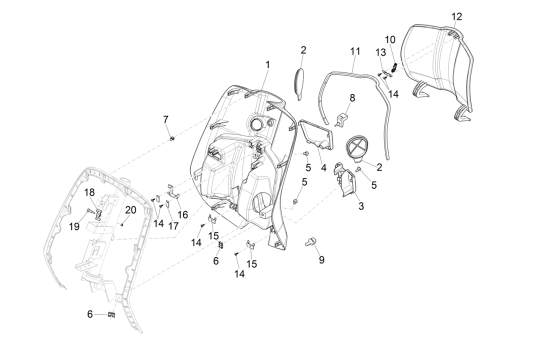 Beinschild Vespa Primavera 50 4T IGET 3V AC Euro 4 Rot 894