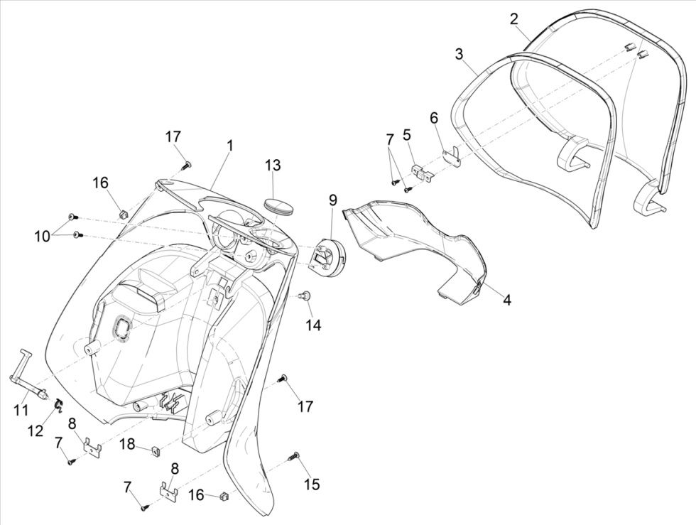Beinschild Piaggio Zip 50 4T IGET 3V AC Euro 5