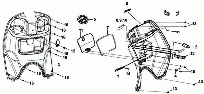 Polsterung innere Frontplatte Sym Mio 50I (R-086 S-481S) Rotgold