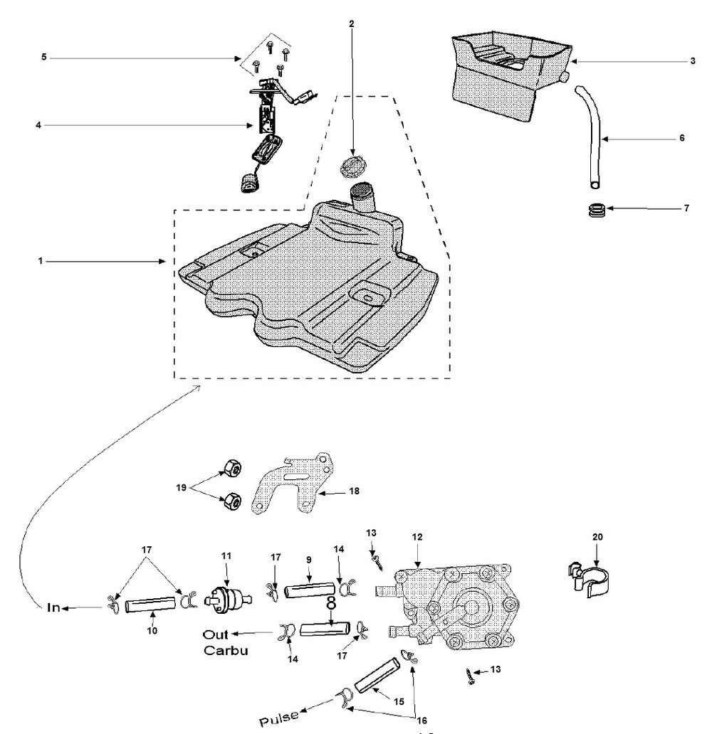 Kraftstofftank - Öltank 2 Peugeot Vivacity 3 2-Takt