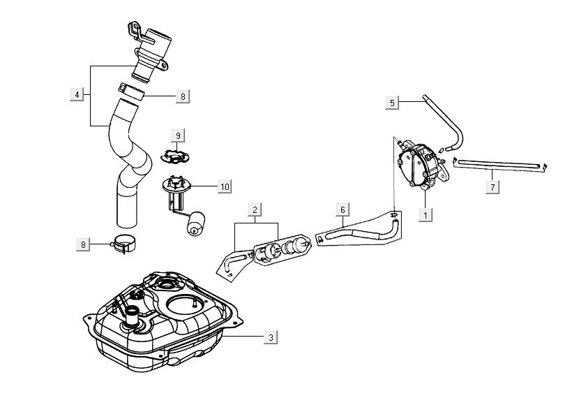 Benzintank AGILITY 16+ 4T 125 Matt Metallic Hellblau